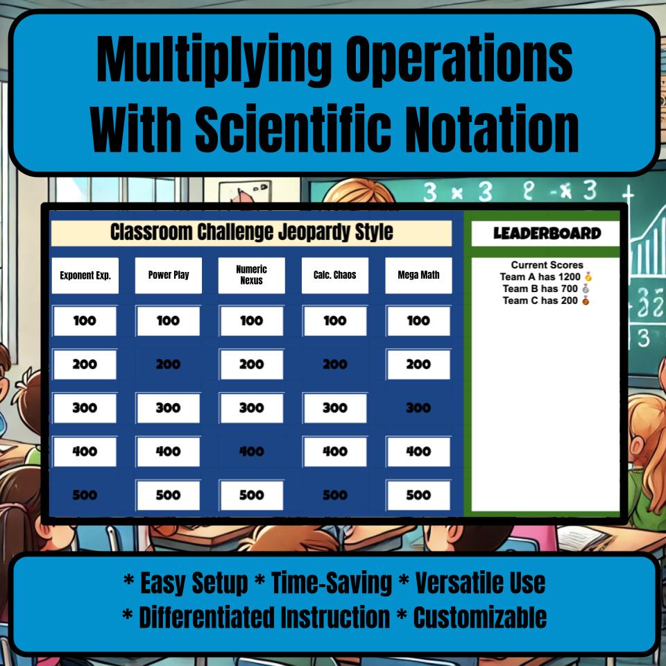 Multiplying Operations With Scientific Notation Jeopardy Math Review I0021