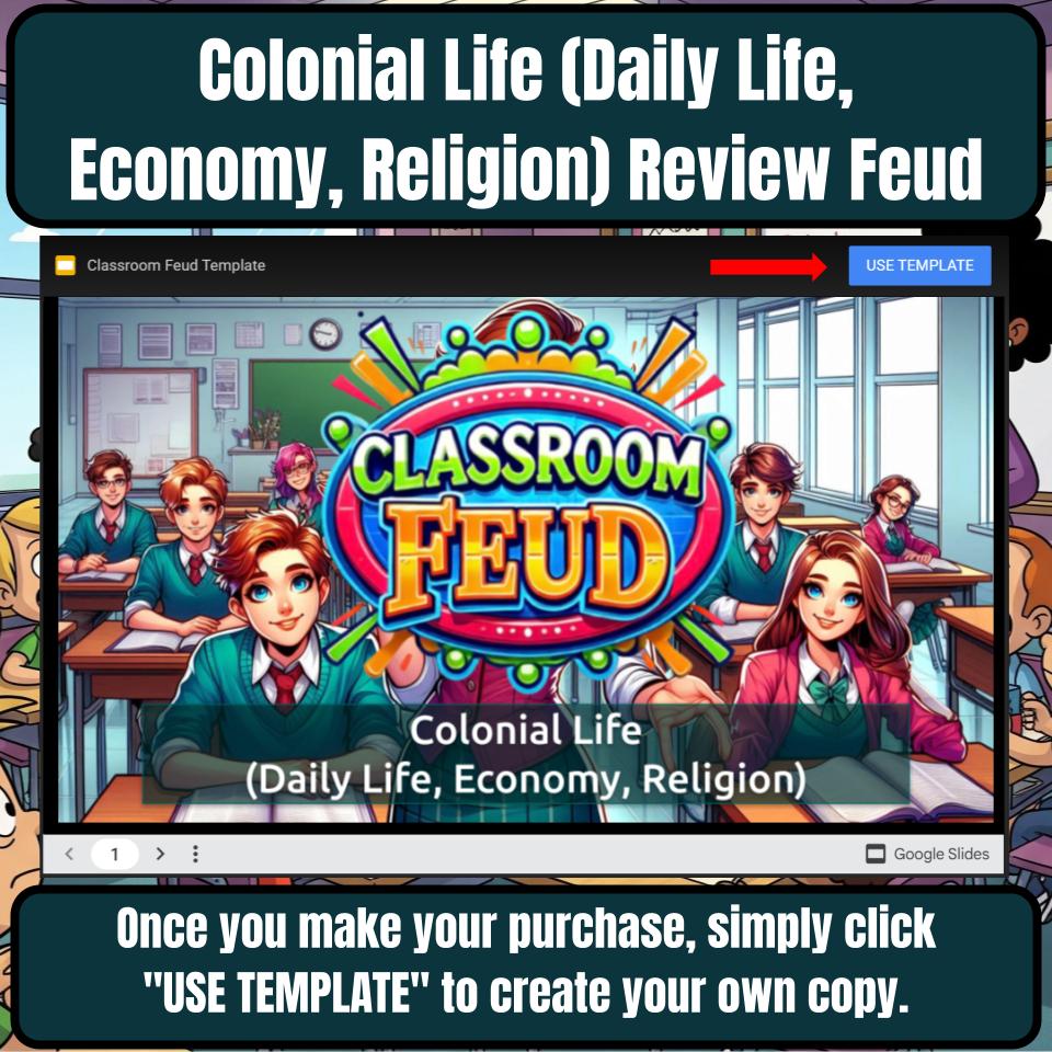 Colonial Life (Daily Life, Economy, Religion) Review Feud CF0214