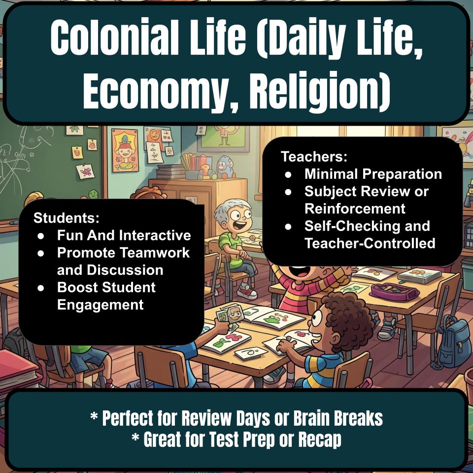 Colonial Life (Daily Life, Economy, Religion) Review Feud CF0214