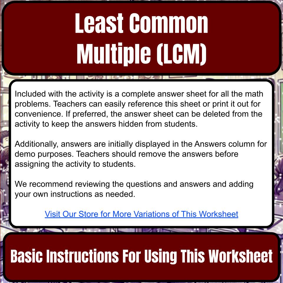 Least Common Multiple (Lcm) Mystery Picture P0214