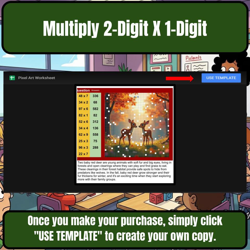 Multiply 2-Digit X 1-Digit Mystery Picture P0217