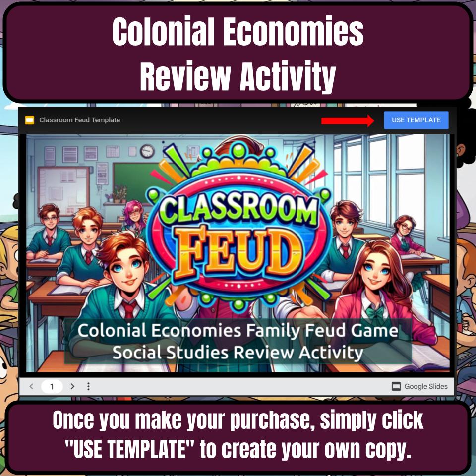 Colonial Economies Family Feud Game Social Studies Review Activity CF0218