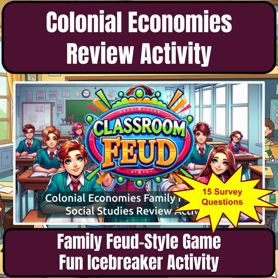 Colonial Economies Family Feud Game Social Studies Review Activity CF0218
