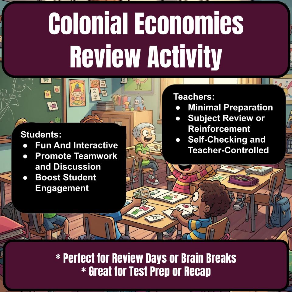 Colonial Economies Family Feud Game Social Studies Review Activity CF0218