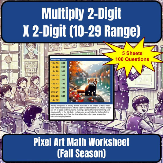 Multiply 2-Digit X 2-Digit (10–29 Range) Mystery Picture P0219
