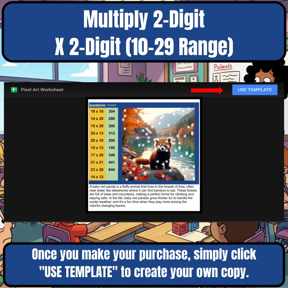 Multiply 2-Digit X 2-Digit (10–29 Range) Mystery Picture P0219