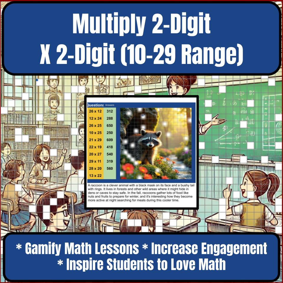 Multiply 2-Digit X 2-Digit (10–29 Range) Mystery Picture P0219