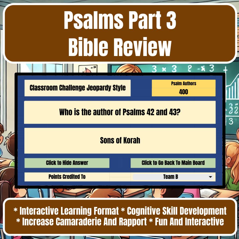 Psalms Part 3 Jeopardy Bible B0022