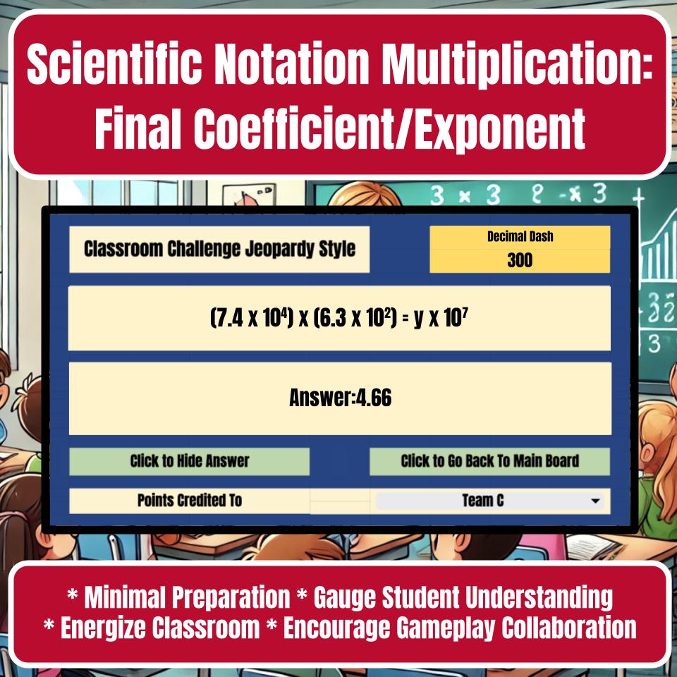 Scientific Notation Multiplication: Final Coefficient/Exponent I0022