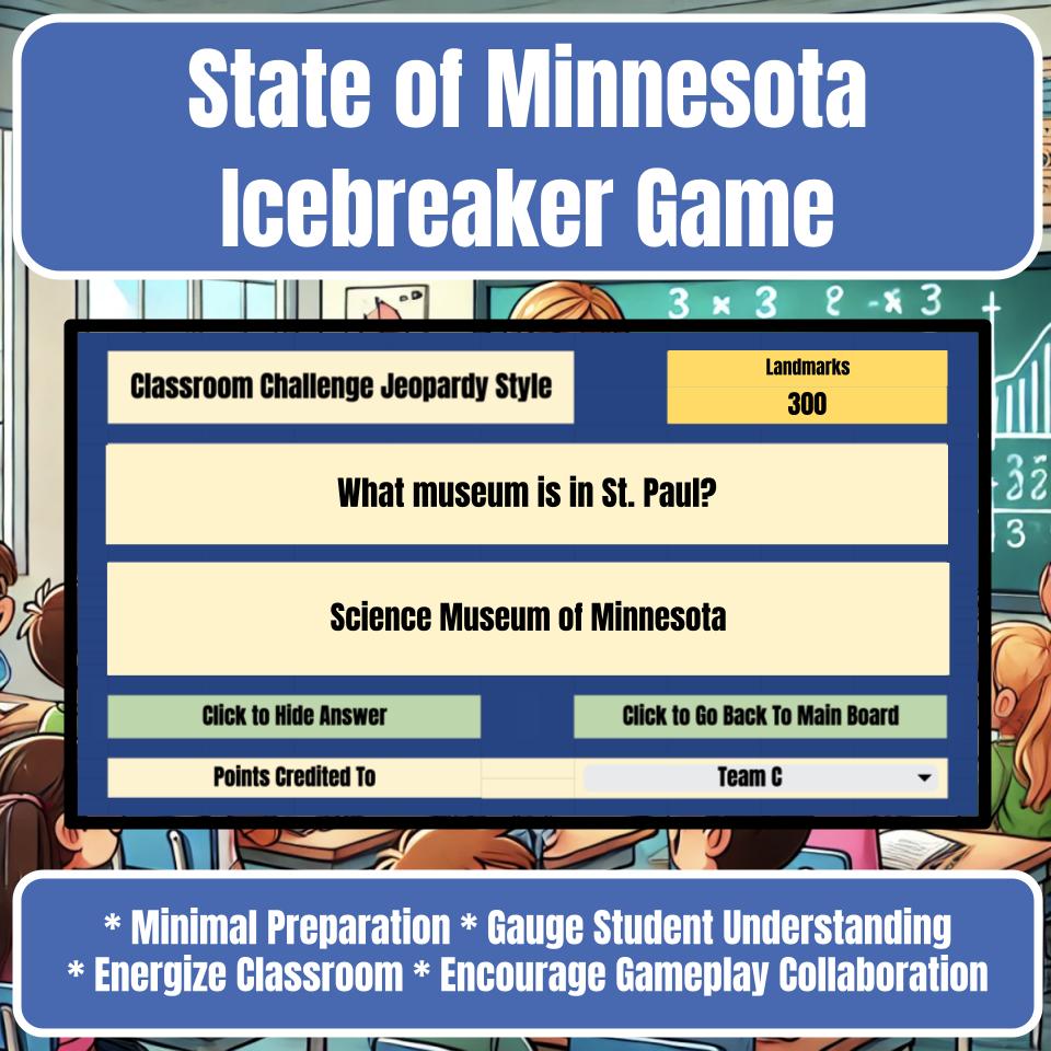 State of Minnesota Jeopardy Game I0022