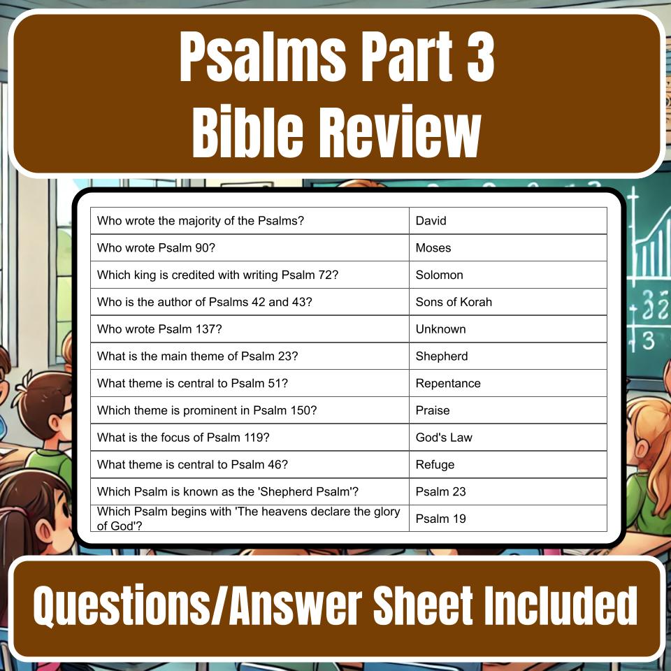 Psalms Part 3 Jeopardy Bible B0022