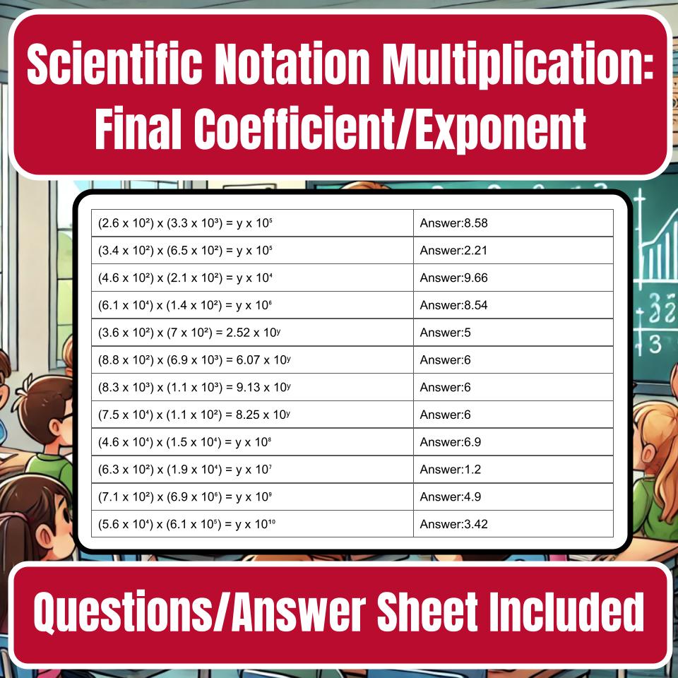 Scientific Notation Multiplication: Final Coefficient/Exponent I0022