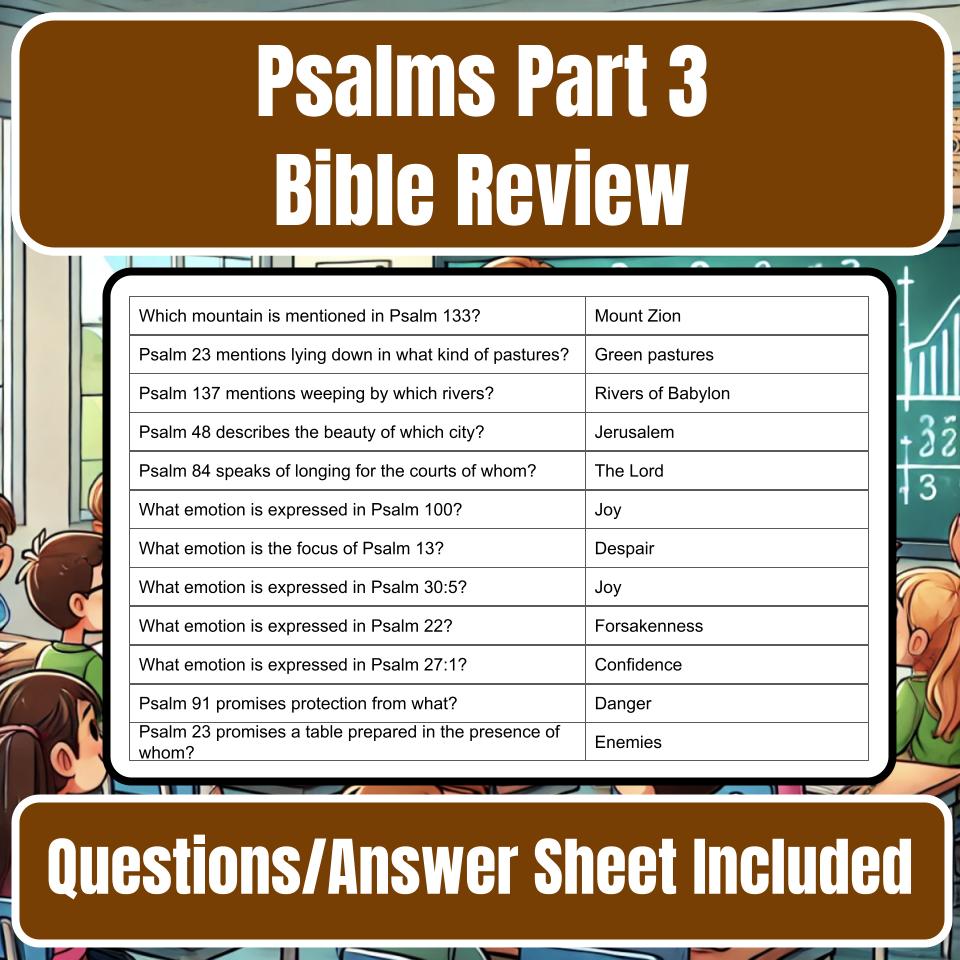 Psalms Part 3 Jeopardy Bible B0022