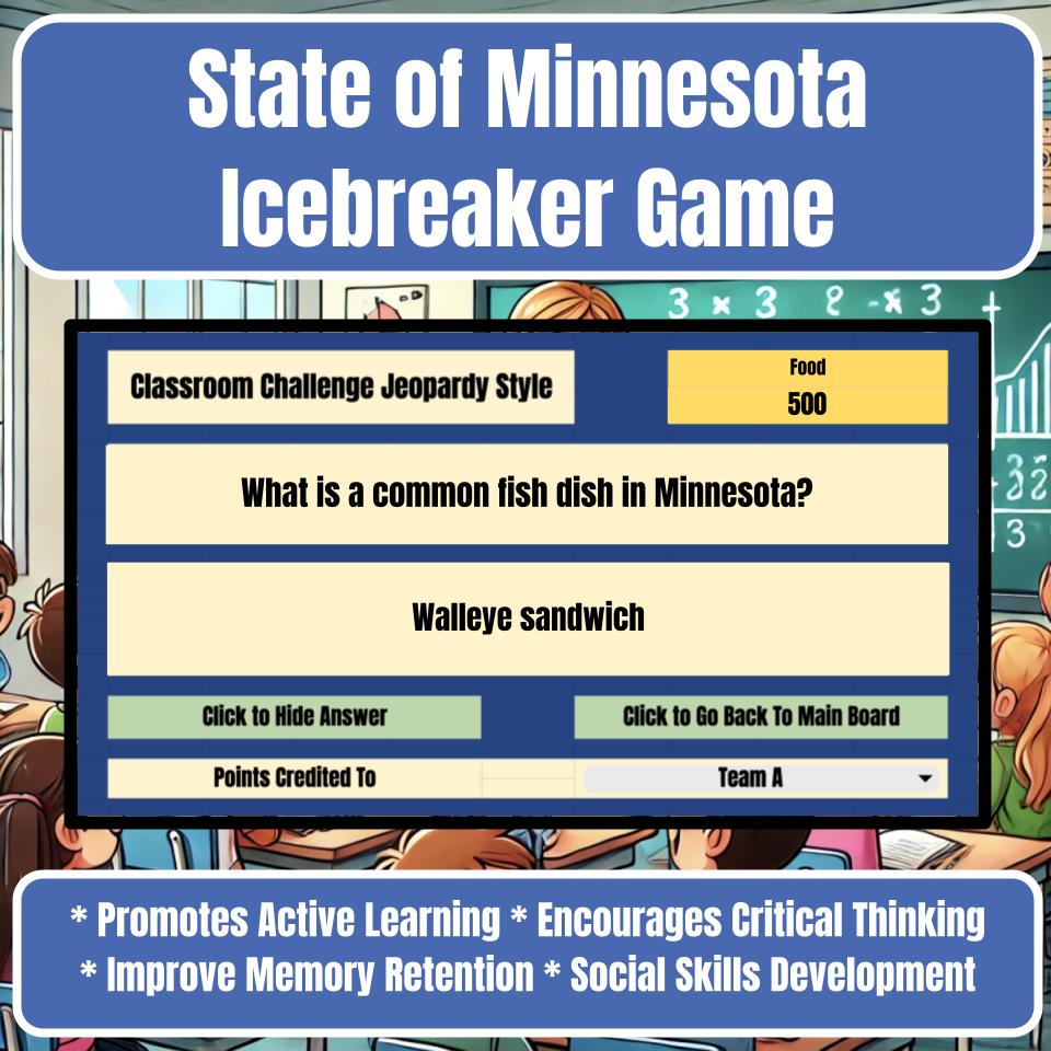 State of Minnesota Jeopardy Game I0022