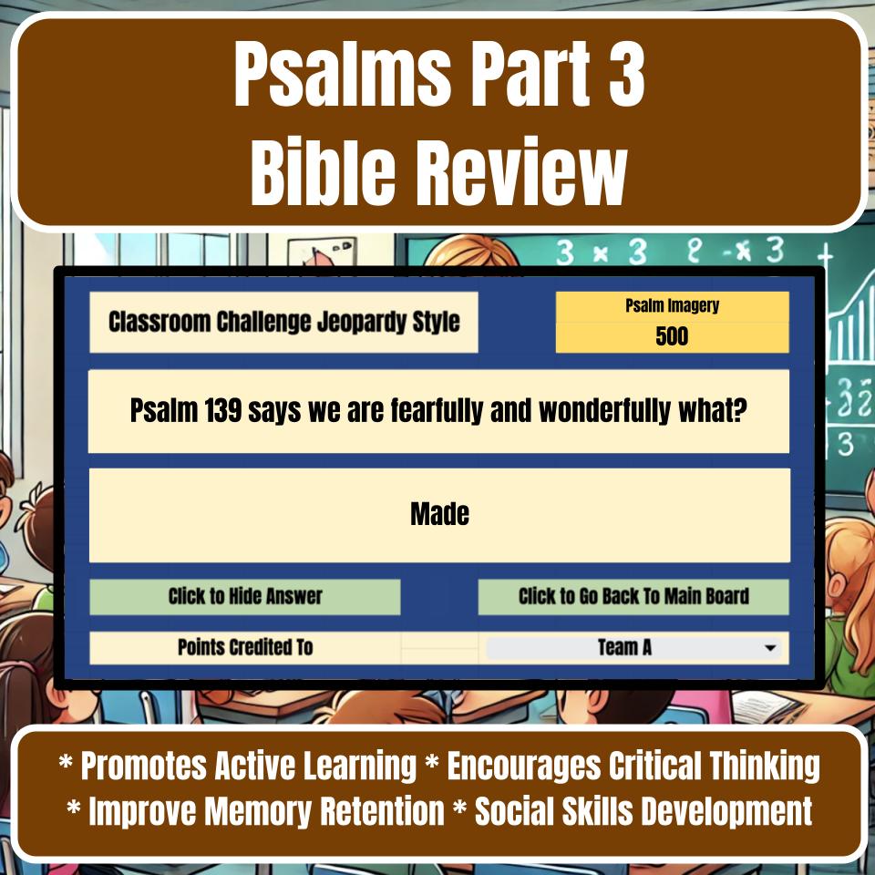 Psalms Part 3 Jeopardy Bible B0022