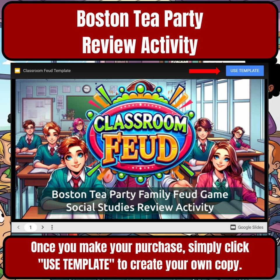 Boston Tea Party Family Feud Game Social Studies Review Activity CF0220