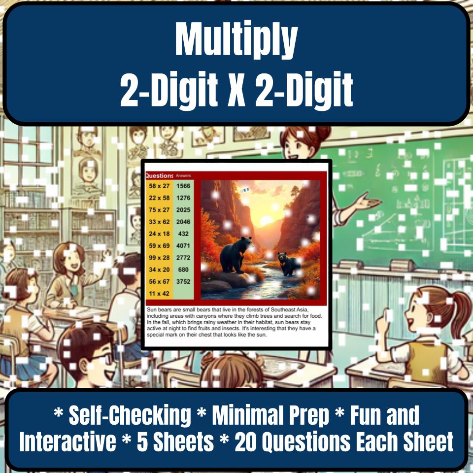 Multiply 2-Digit X 2-Digit Mystery Picture P0220