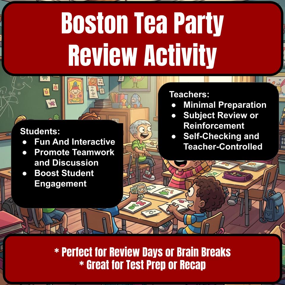 Boston Tea Party Family Feud Game Social Studies Review Activity CF0220