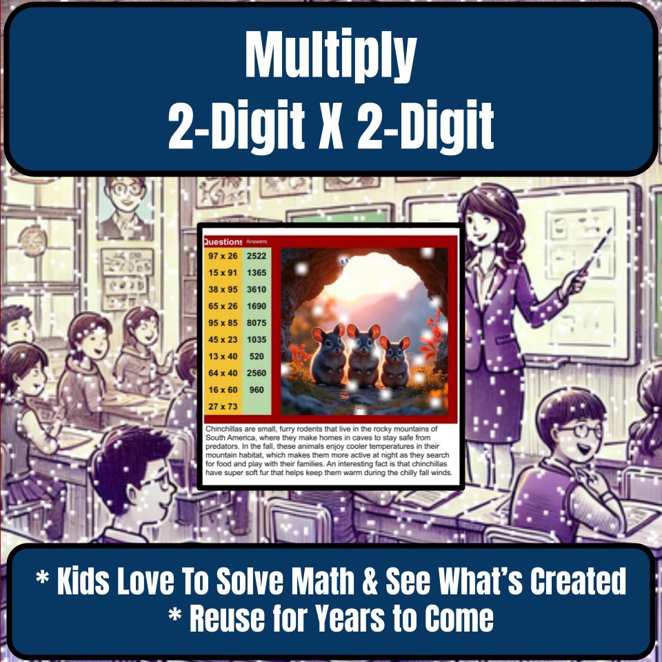 Multiply 2-Digit X 2-Digit Mystery Picture P0220