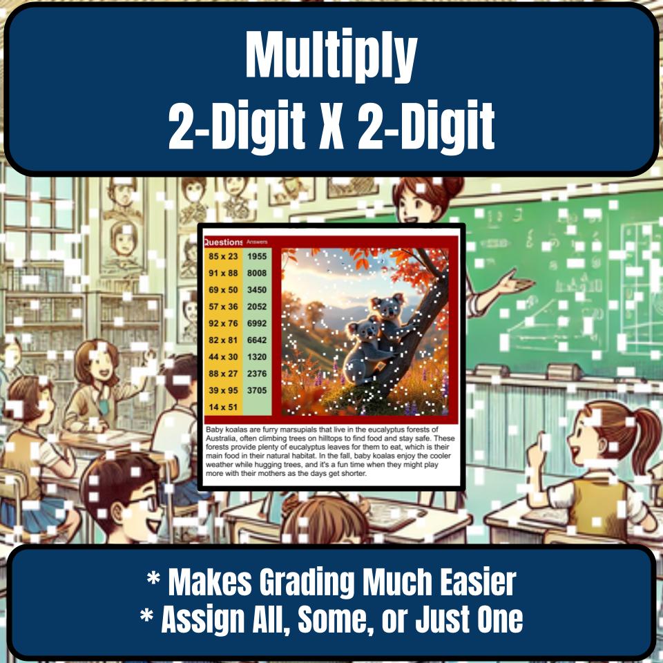 Multiply 2-Digit X 2-Digit Mystery Picture P0220