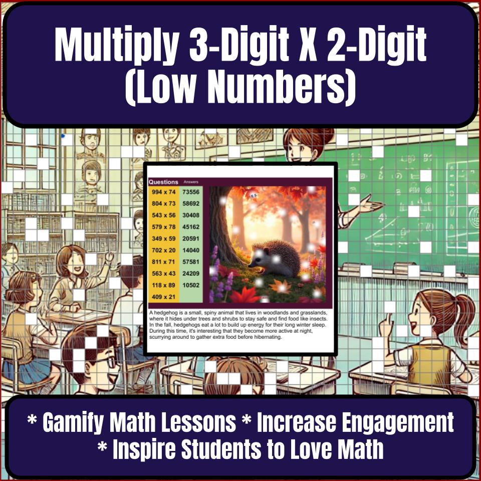 Multiply 3-Digit X 2-Digit (Low Numbers) Mystery Picture P0221