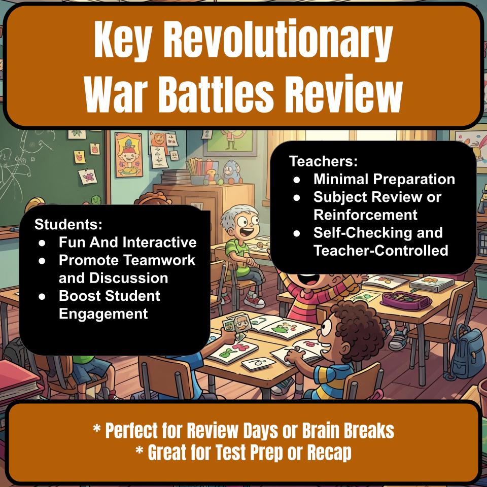 Key Revolutionary War Battles Family Feud Style Game - Review Activity CF0221