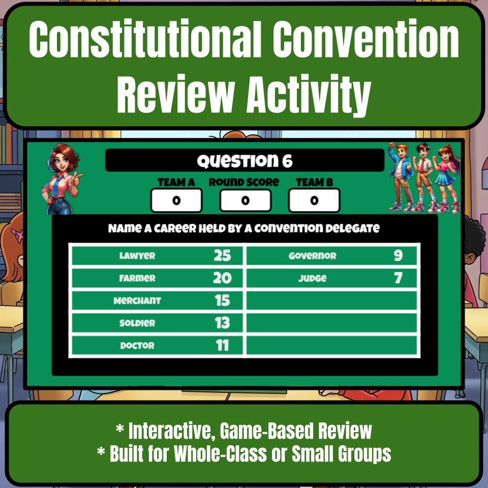 Constitutional Convention Family Feud Style Game - Review Activity CF0223