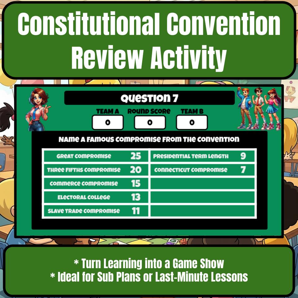 Constitutional Convention Family Feud Style Game - Review Activity CF0223