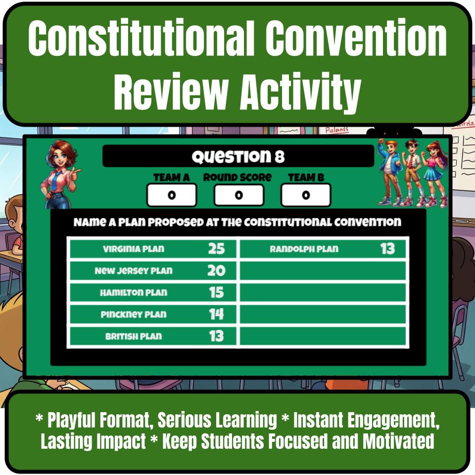 Constitutional Convention Family Feud Style Game - Review Activity CF0223
