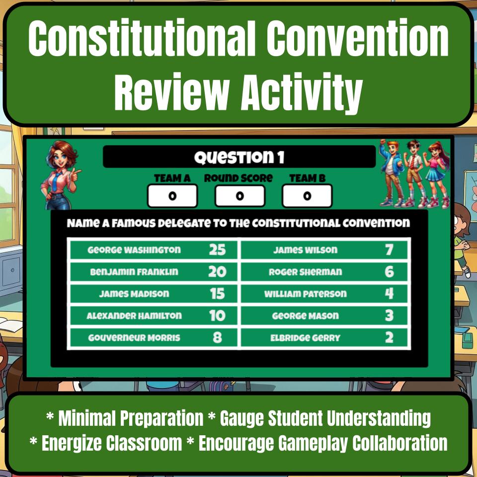 Constitutional Convention Family Feud Style Game - Review Activity CF0223