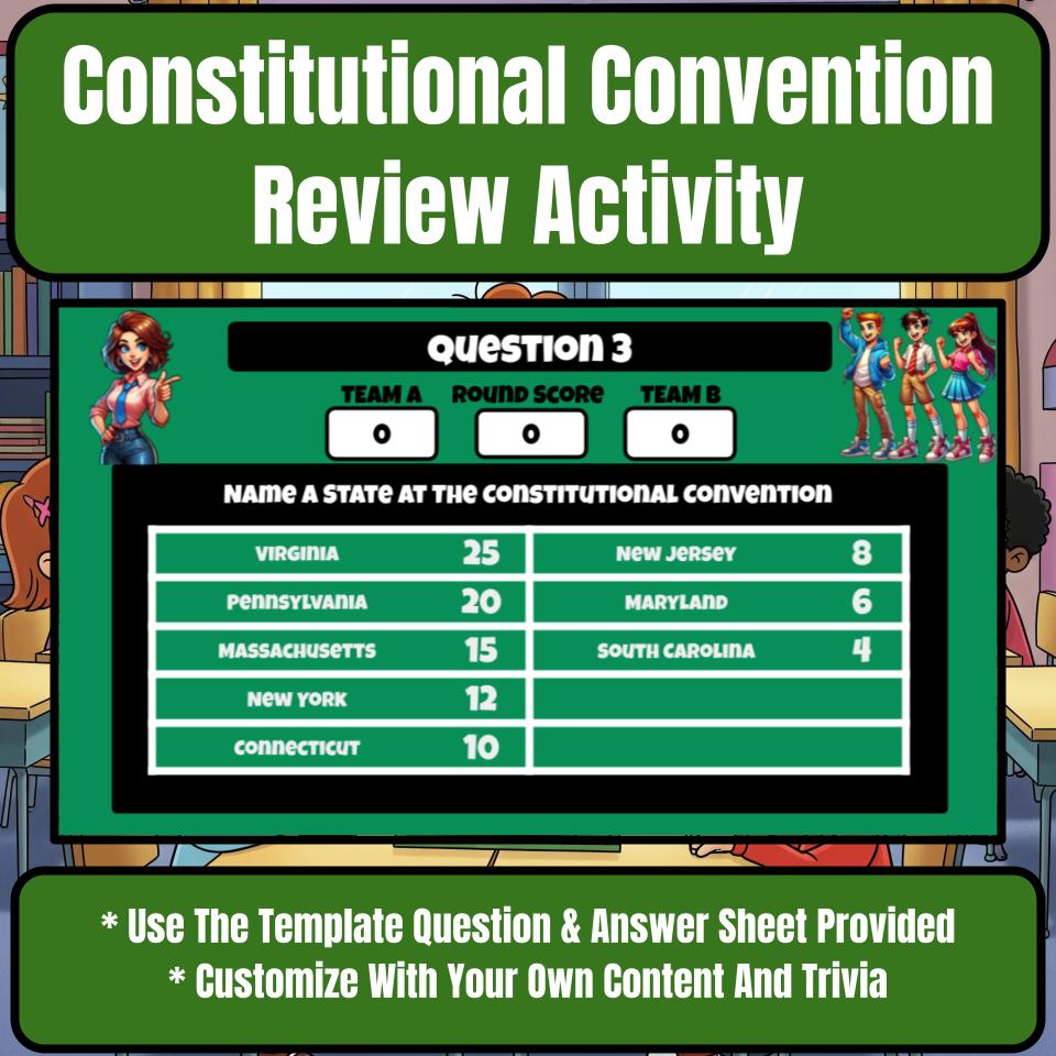 Constitutional Convention Family Feud Style Game - Review Activity CF0223