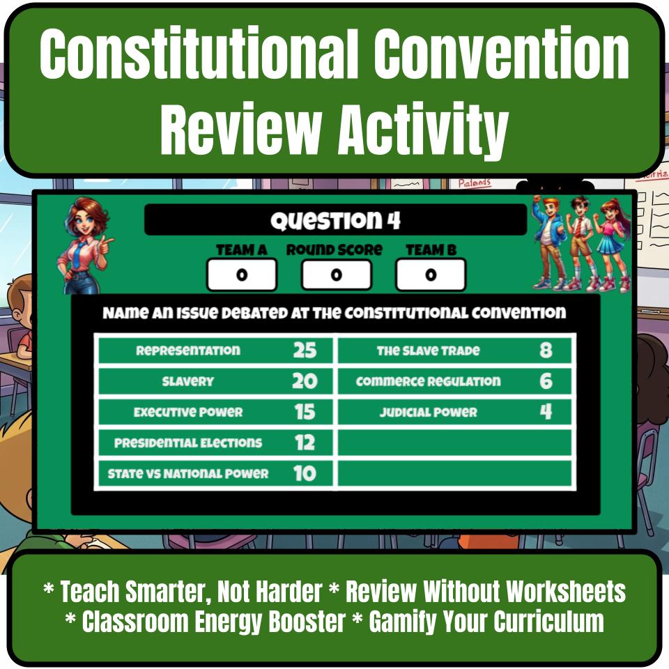 Constitutional Convention Family Feud Style Game - Review Activity CF0223
