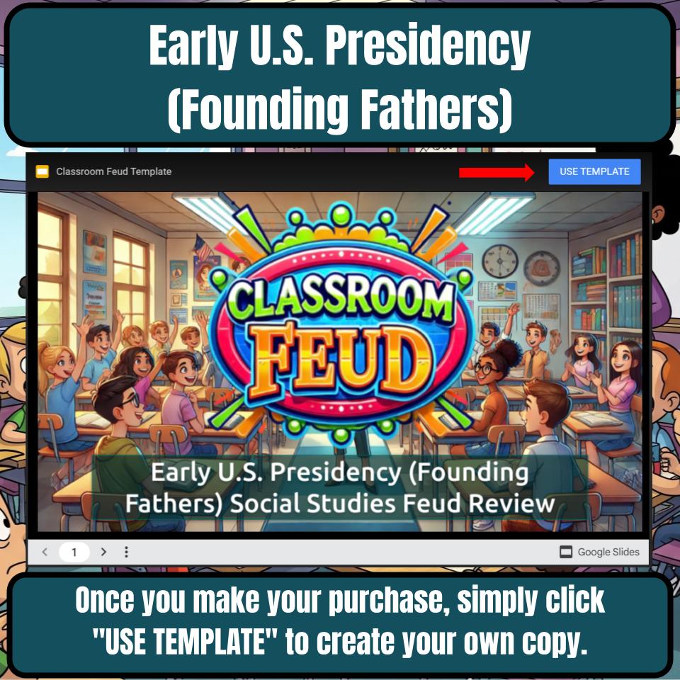 Early U.S. Presidency (Founding Fathers) Social Studies Feud Review CF0224