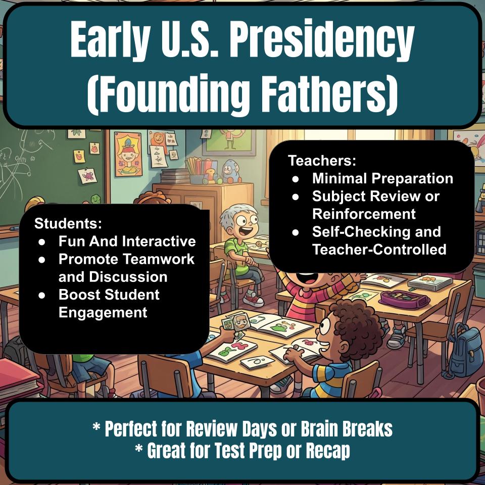 Early U.S. Presidency (Founding Fathers) Social Studies Feud Review CF0224