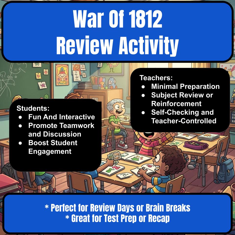 War Of 1812 Family Feud Game Social Studies Review Activity CF0225
