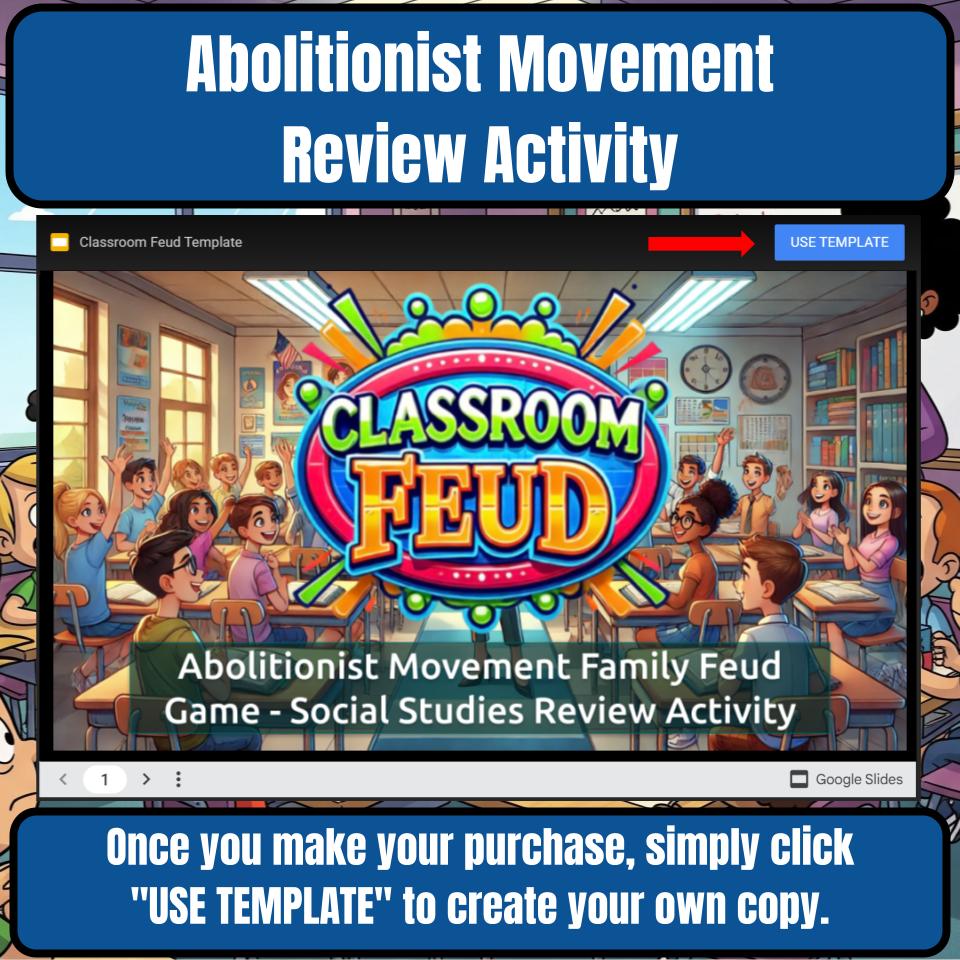 Abolitionist Movement Family Feud Game Social Studies Review Activity CF0226
