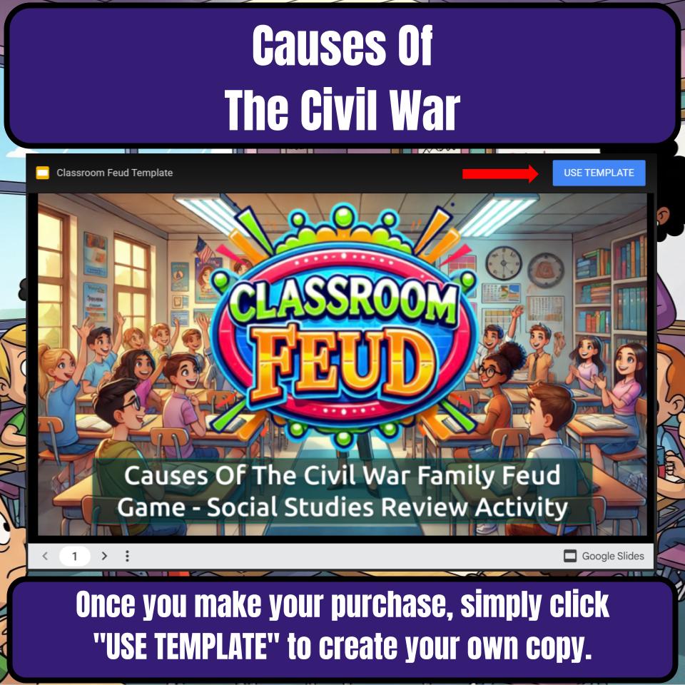 Causes Of The Civil War Family Feud Game Social Studies Review Activity CF0227