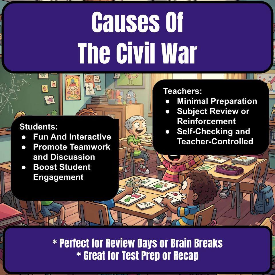 Causes Of The Civil War Family Feud Game Social Studies Review Activity CF0227