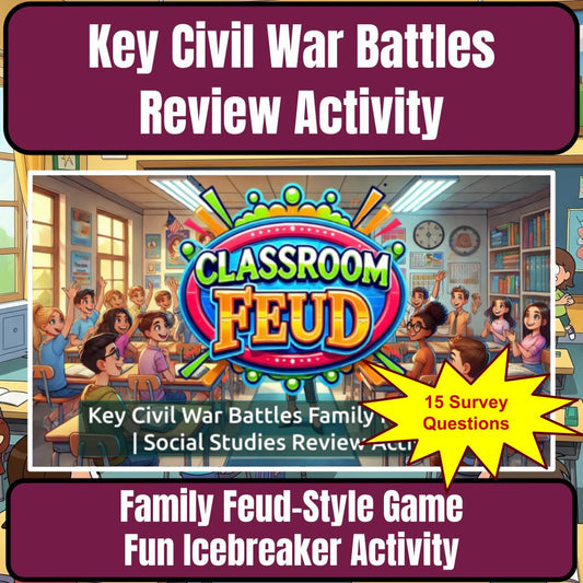 Key Civil War Battles Family Feud Game - Social Studies Review Activity CF0228