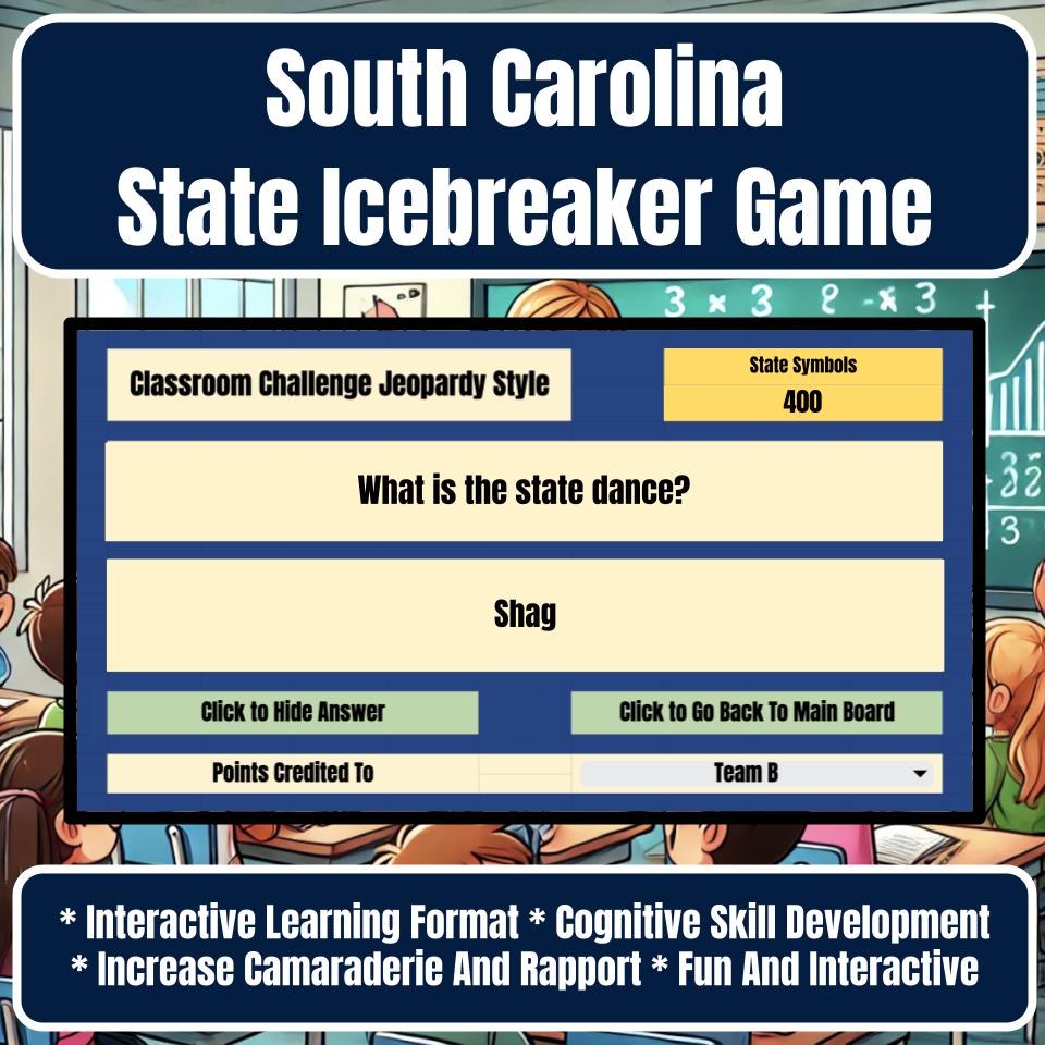 State of South Carolina Jeopardy Game I0023