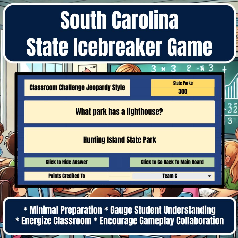 State of South Carolina Jeopardy Game I0023