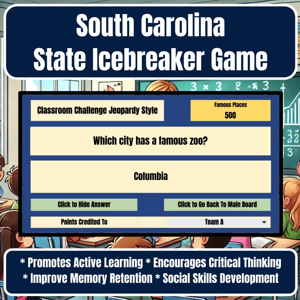 State of South Carolina Jeopardy Game I0023
