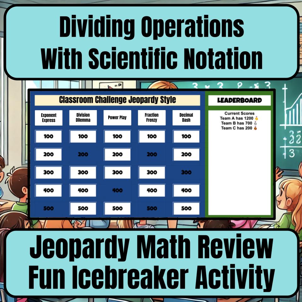 Dividing Operations With Scientific Notation Jeopardy Math Review I0024