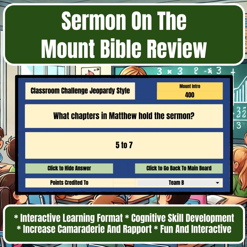 Sermon On The Mount Jeopardy Bible B0024