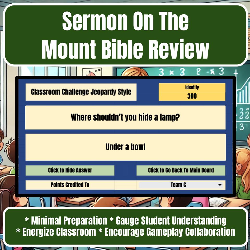Sermon On The Mount Jeopardy Bible B0024