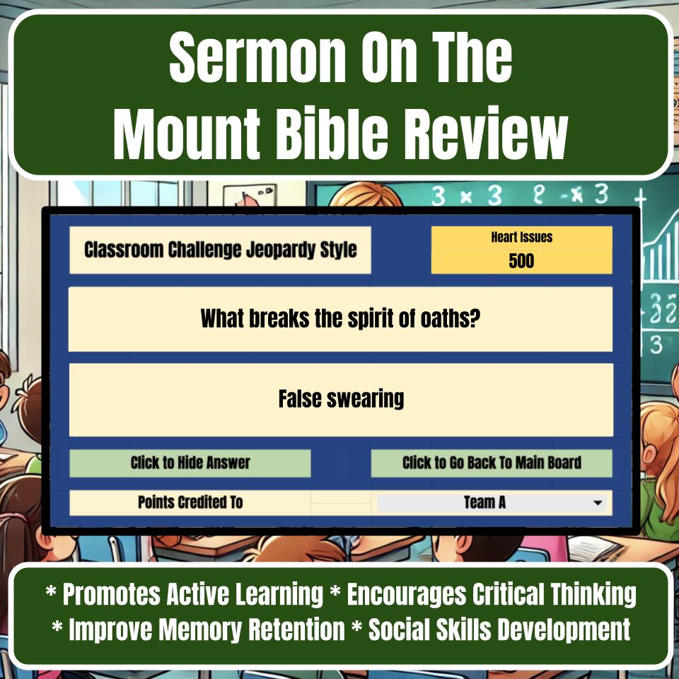 Sermon On The Mount Jeopardy Bible B0024