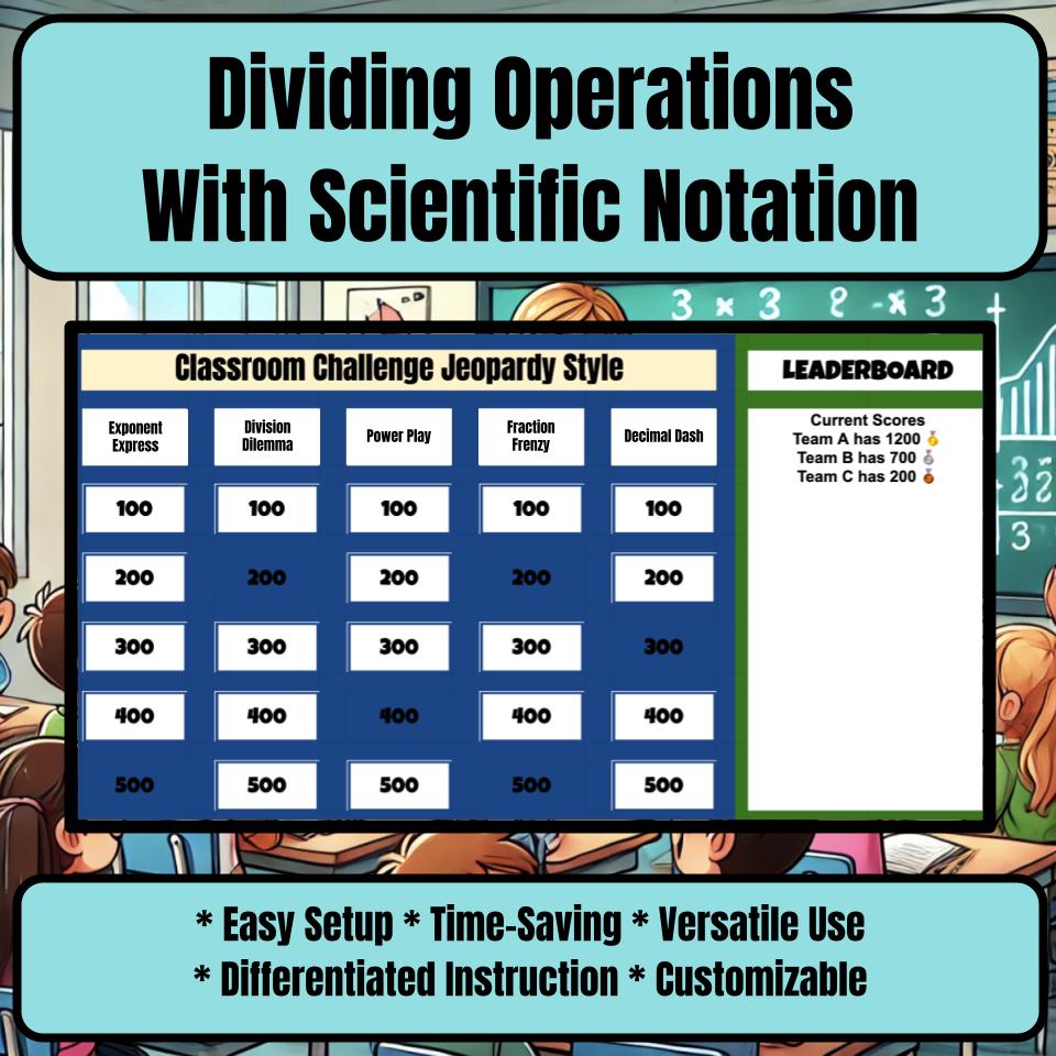 Dividing Operations With Scientific Notation Jeopardy Math Review I0024