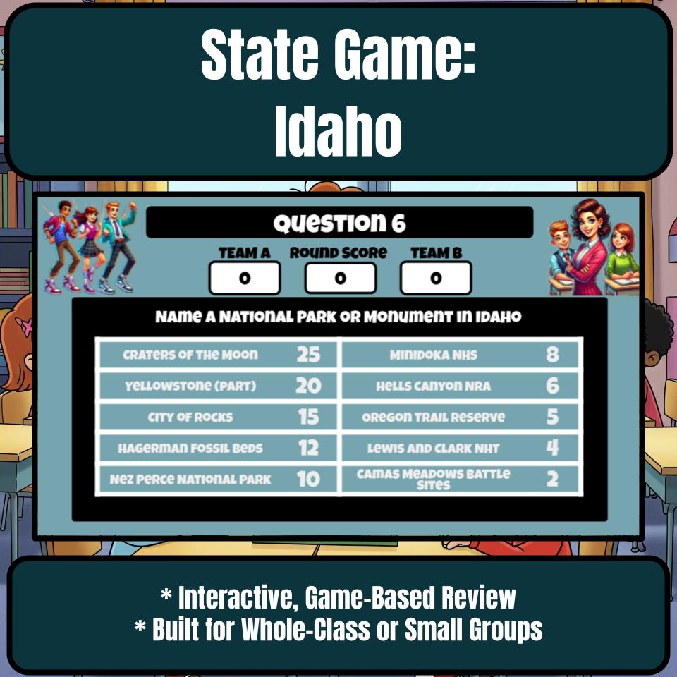 Idaho Social Studies Family Feud Review Game CF0025