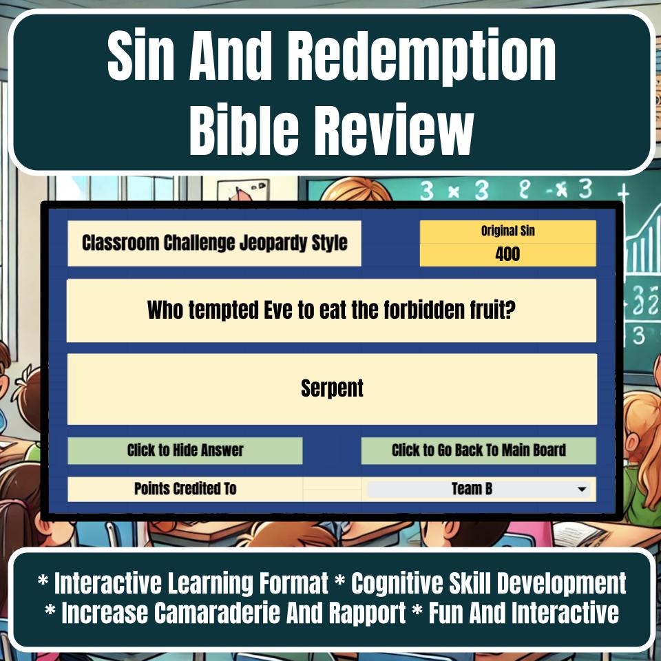 Sin And Redemption Jeopardy Bible B0025