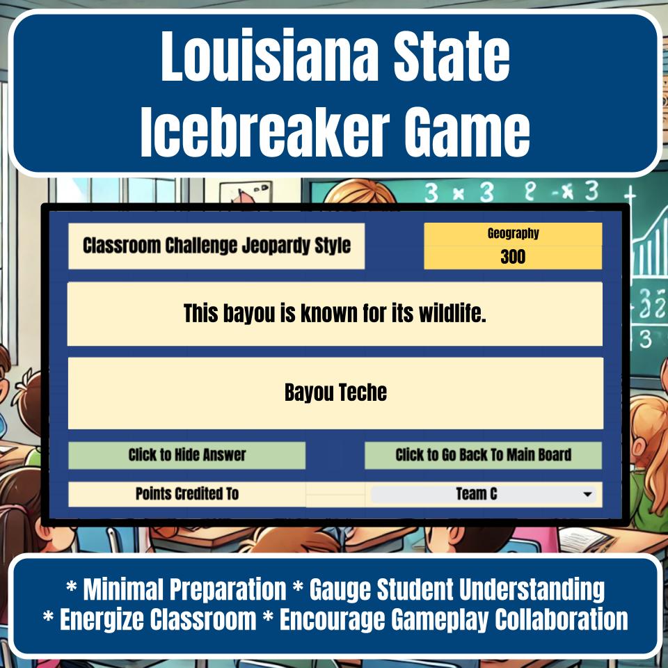 State of Louisiana Jeopardy Game I0025